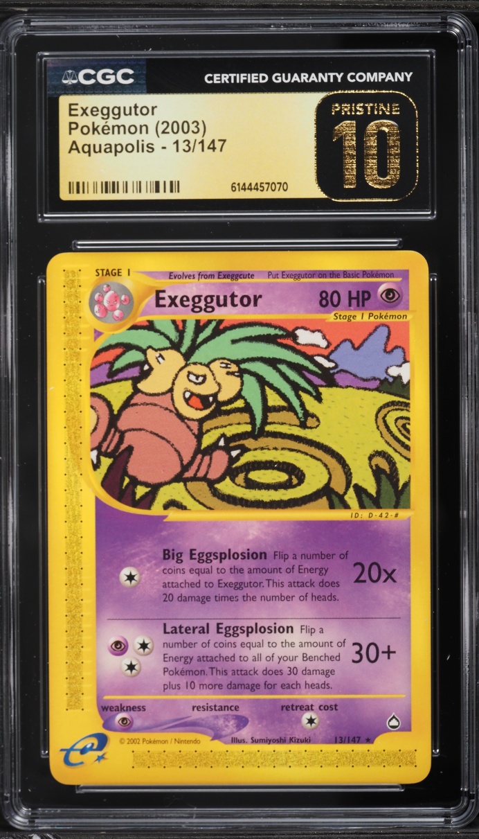 2003 Pokemon Aquapolis Exeggutor #13 CGC 10 PRISTINE