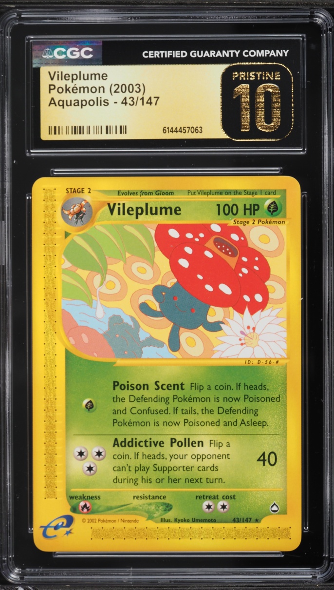 2003 Pokemon Aquapolis Vileplume #43 CGC 10 PRISTINE