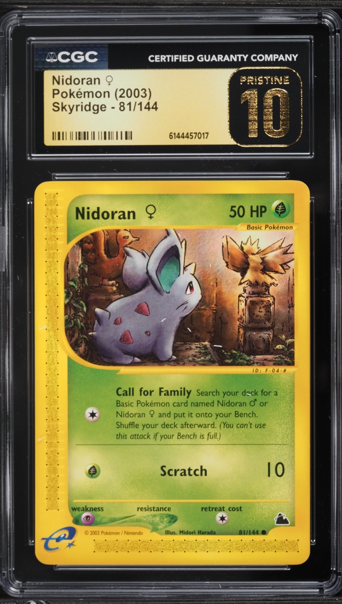 2003 Pokemon Skyridge Nidoran #81 CGC 10 PRISTINE