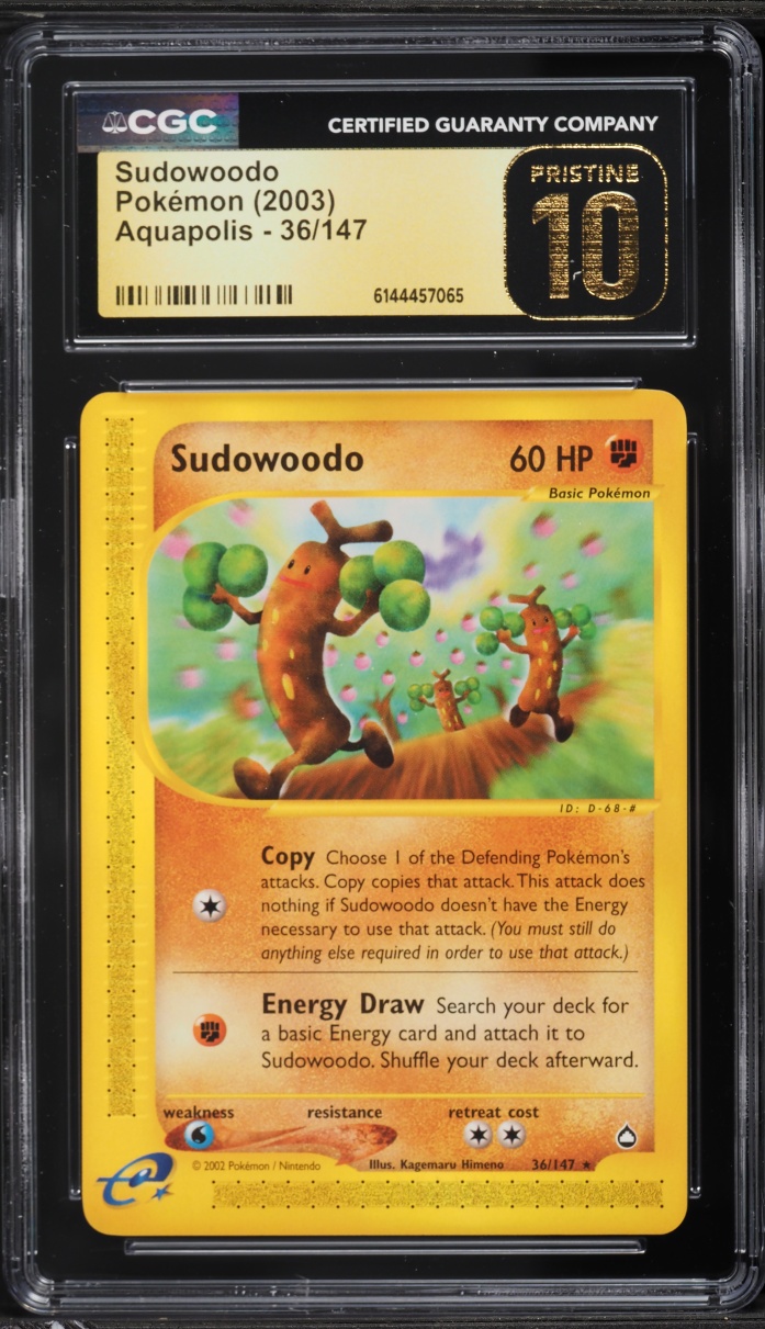 2003 Pokemon Aquapolis Sudowoodo #36 CGC 10 PRISTINE