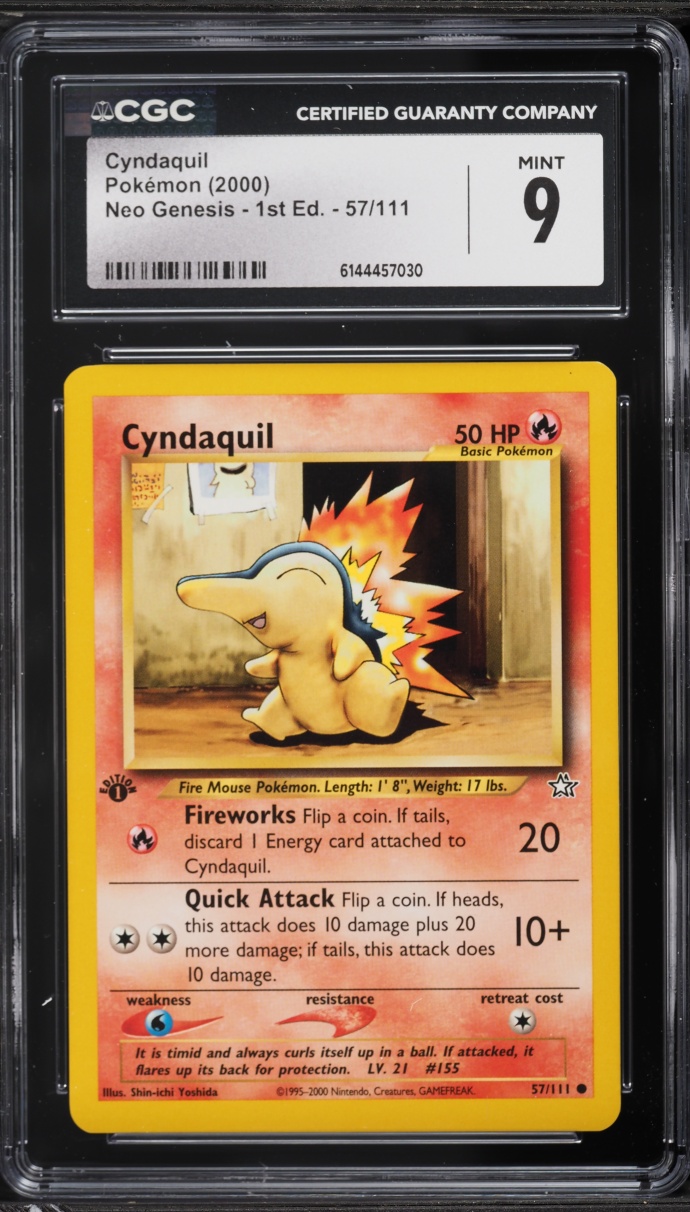 2000 Pokemon Neo Genesis 1st Edition Cyndaquil #57 CGC 9 MINT