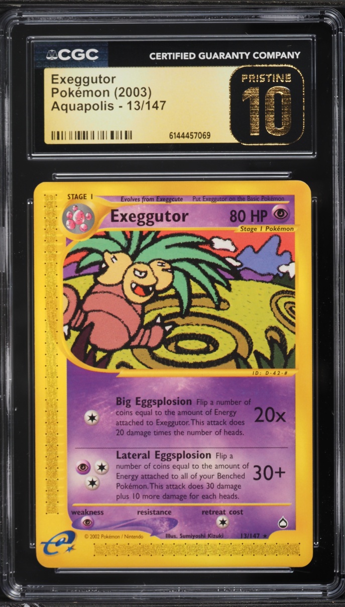 2003 Pokemon Aquapolis Exeggutor #13 CGC 10 PRISTINE