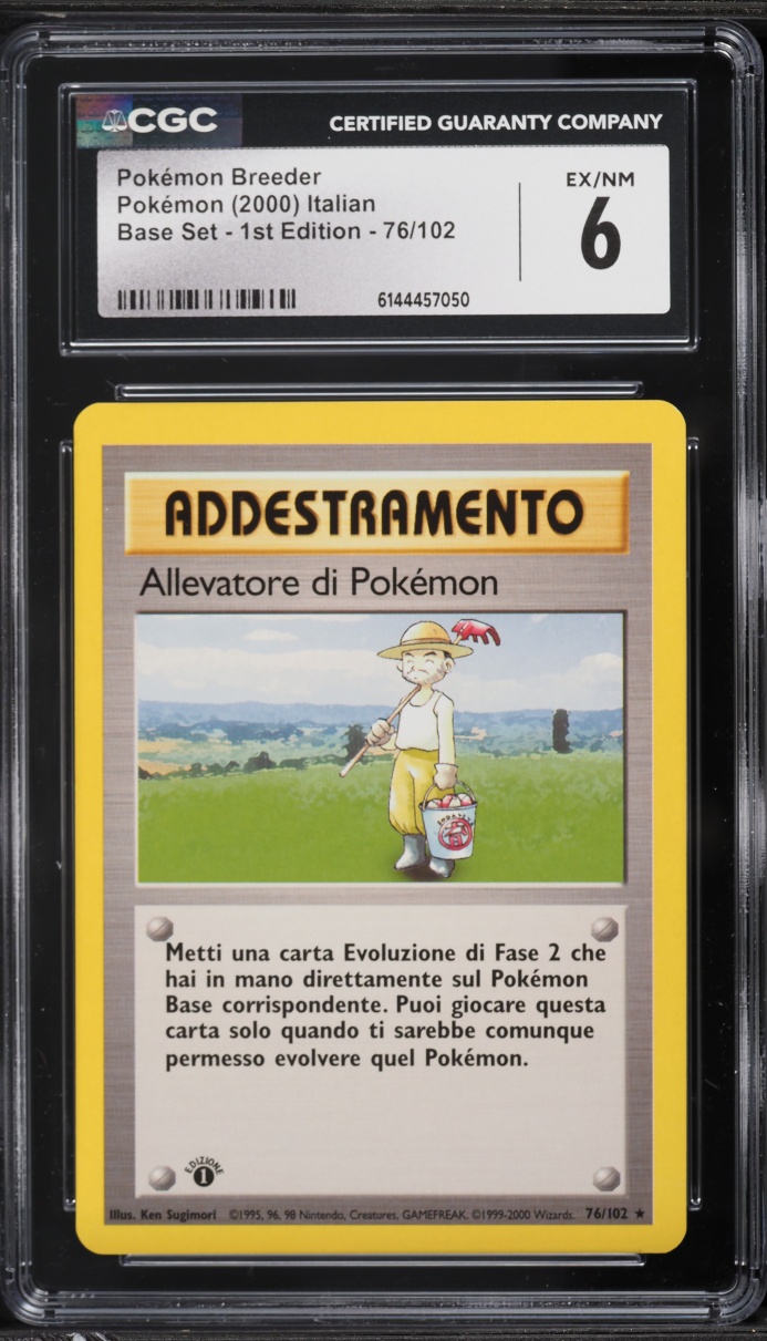 2000 Pokemon Italian Base Set 1st Edition Pokemon Breeder #76 CGC 6 EXMT