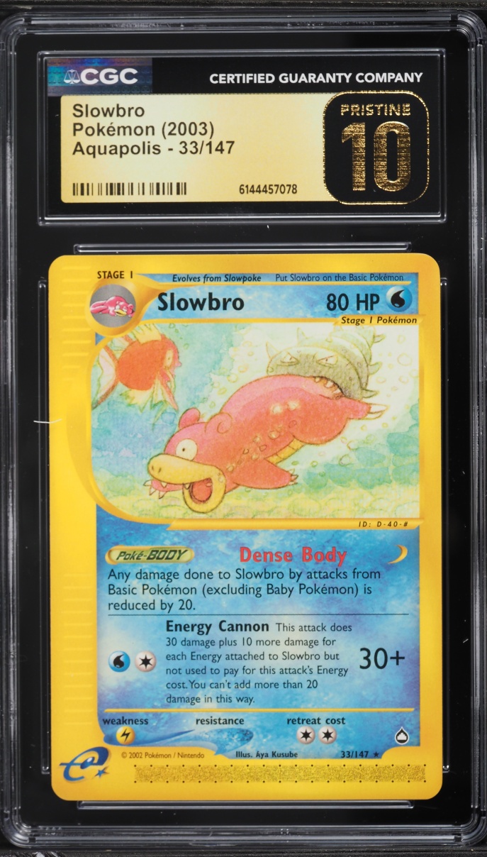 2003 Pokemon Aquapolis Slowbro #33 CGC 10 PRISTINE