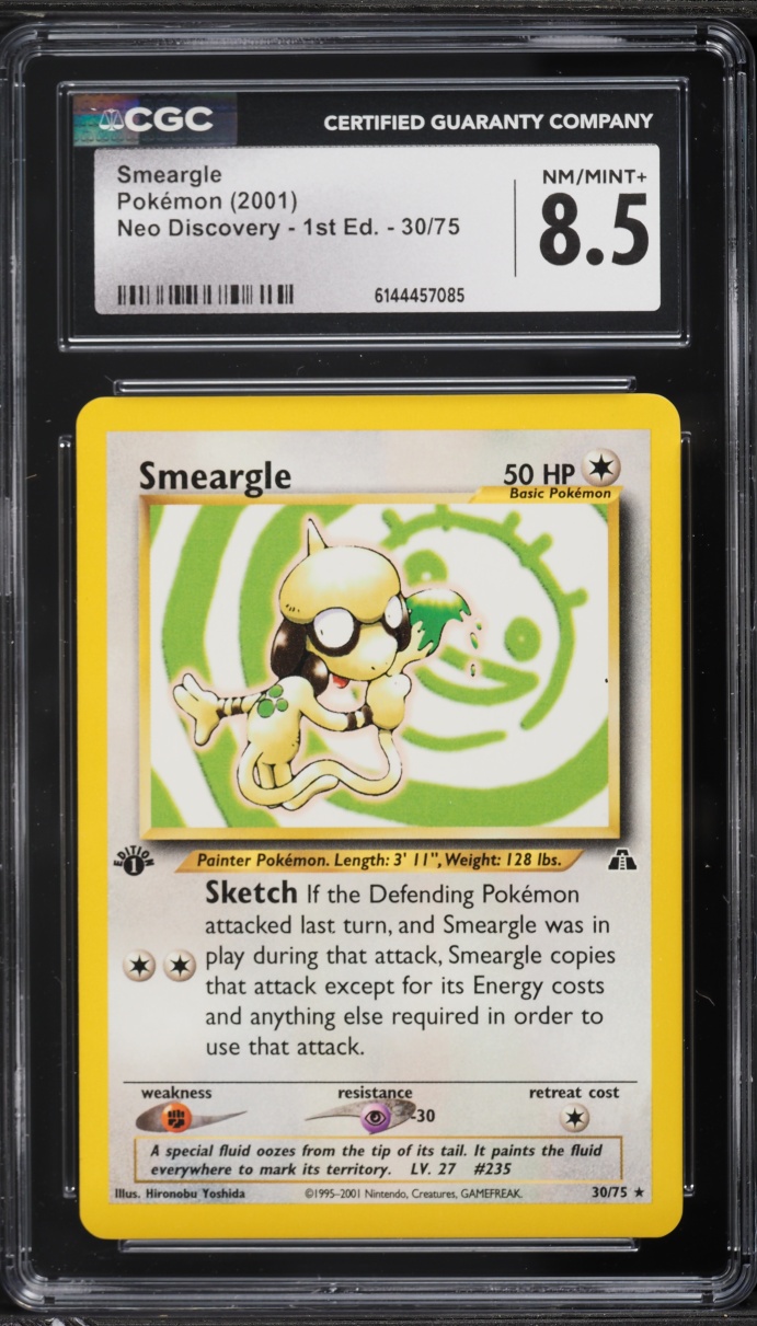 2001 Pokemon Neo Discovery 1st Edition Smeargle #30 CGC 8.5 NM-MT+