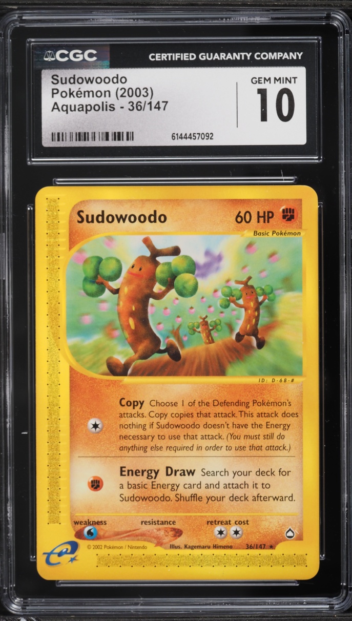 2003 Pokemon Aquapolis Sudowoodo #36 CGC 10 GEM MINT