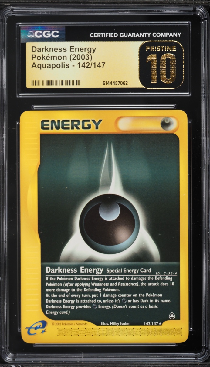 2003 Pokemon Aquapolis Darkness Energy #142 CGC 10 PRISTINE