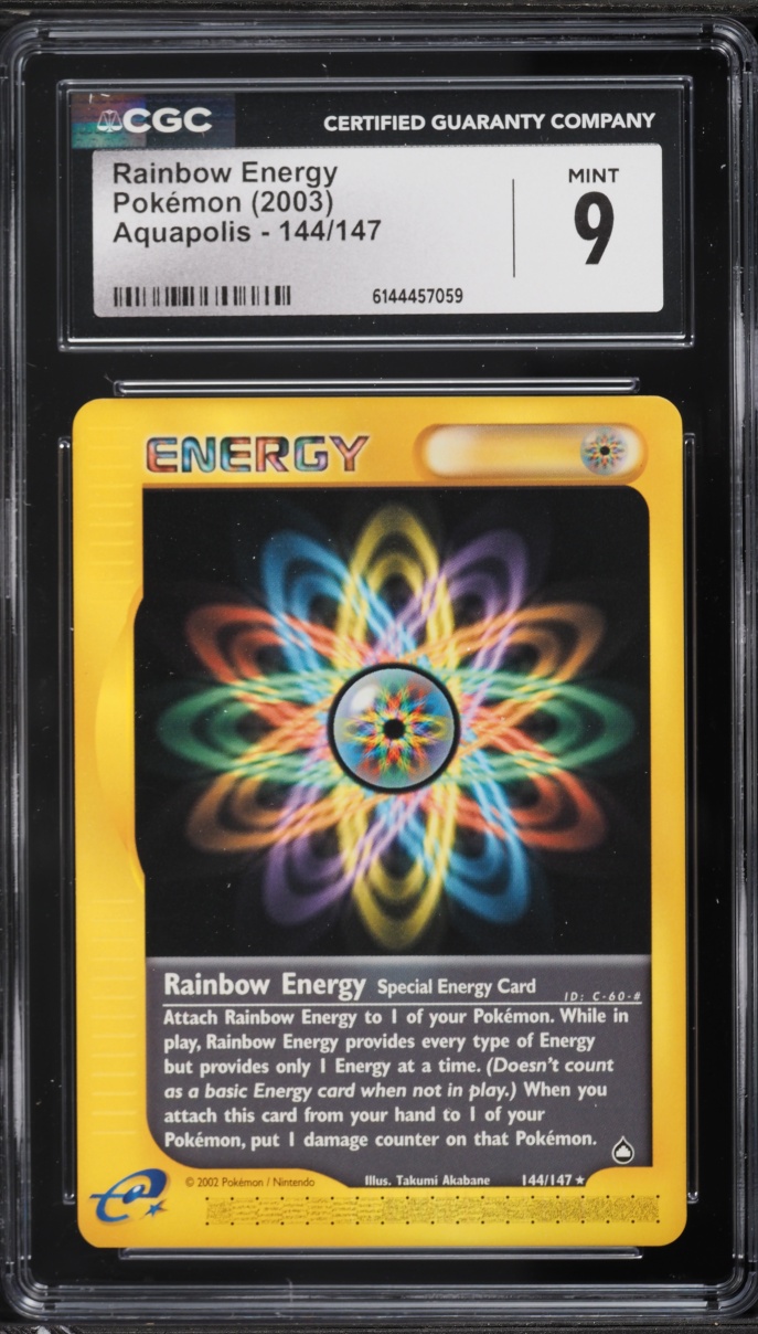 2003 Pokemon Aquapolis Rainbow Energy #144 CGC 9 MINT