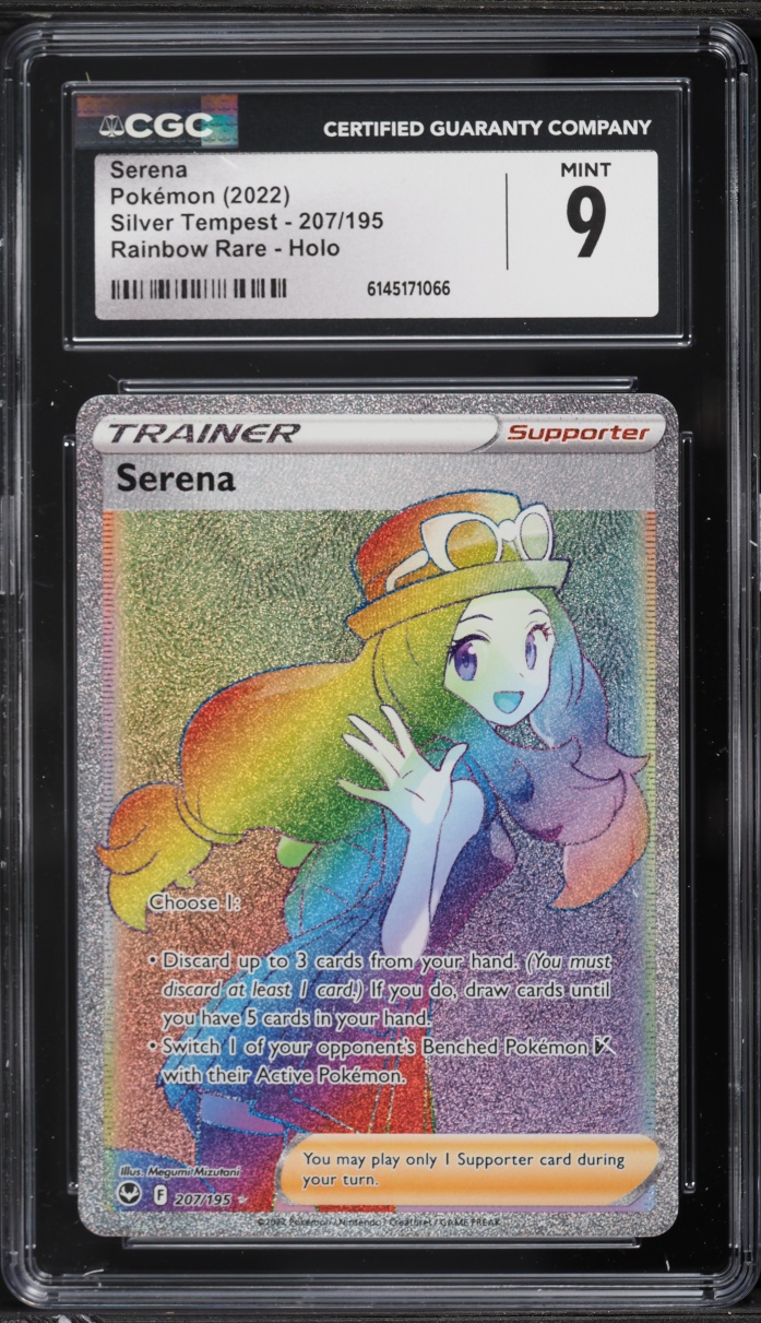 2022 Pokemon Sword & Shield Silver Tempest Rainbow Rare Serena #207 CGC 9 MINT