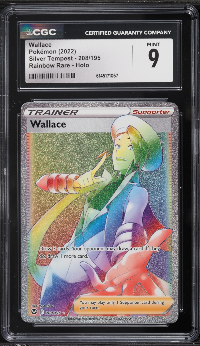 2022 Pokemon Sword & Shield Silver Tempest Rainbow Rare Wallace #208 CGC 9 MINT
