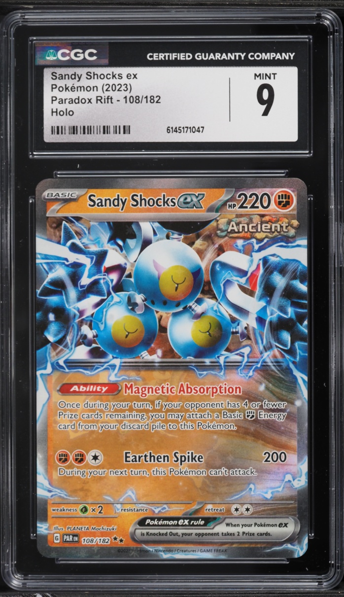 2023 Pokemon Scarlet & Violet Paradox Rift Holo Sandy Shocks ex #108 CGC 9 MINT