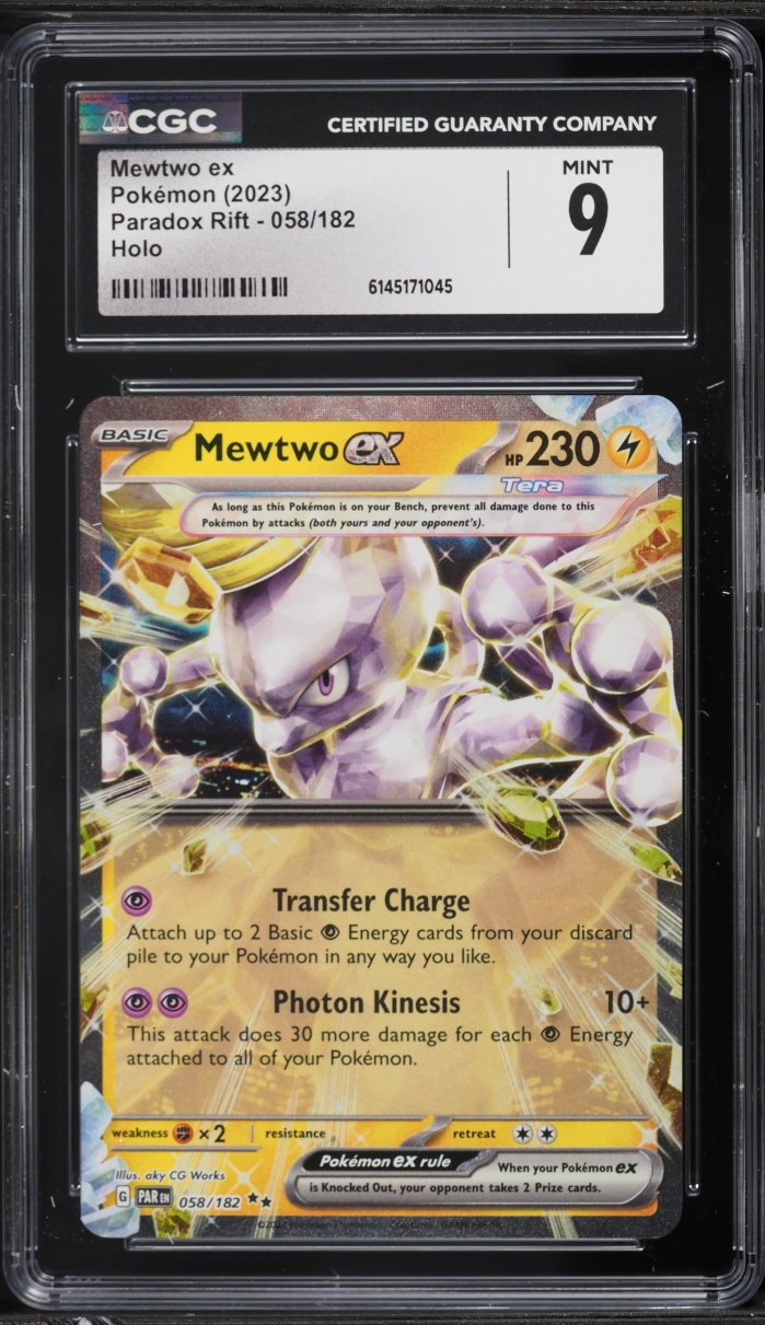 2023 Pokemon Scarlet & Violet Paradox Rift Holo Mewtwo ex #58 CGC 9 MINT