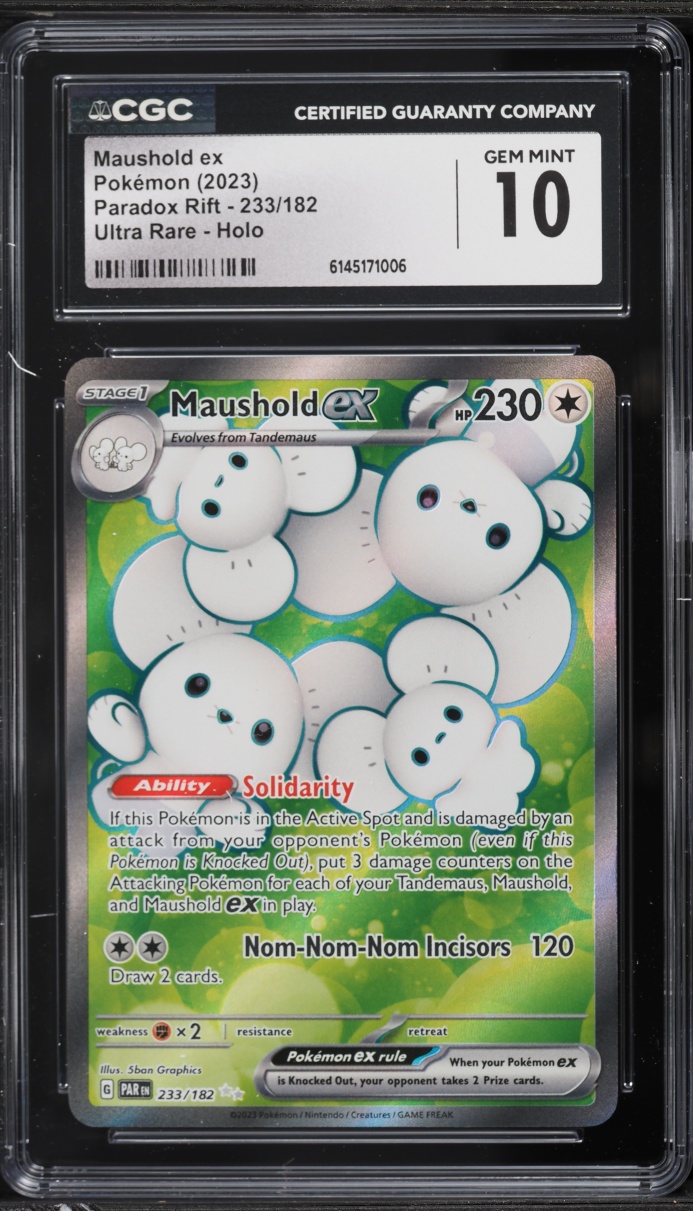 2023 Pokemon Scarlet & Violet Paradox Rift Full Art Maushold ex #233 CGC 10 GEM MINT