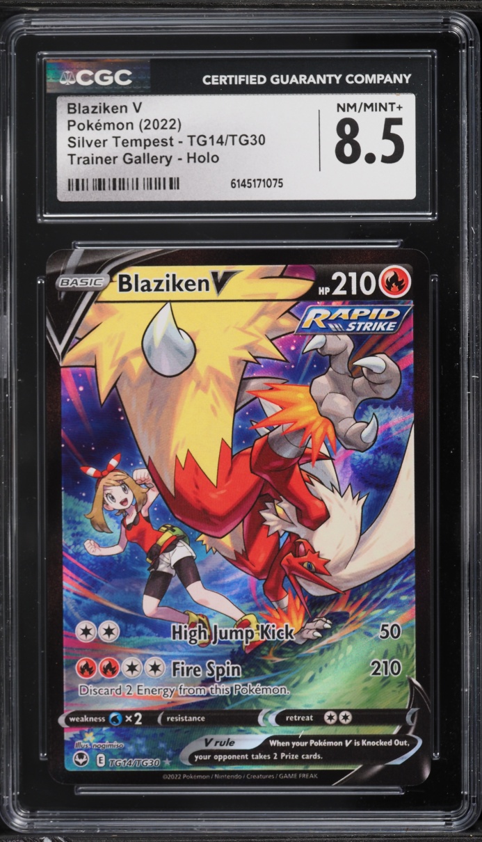 2022 Pokemon Sword & Shield Silver Tempest CHR Blaziken V #TG14 CGC 8.5 NM-MT+