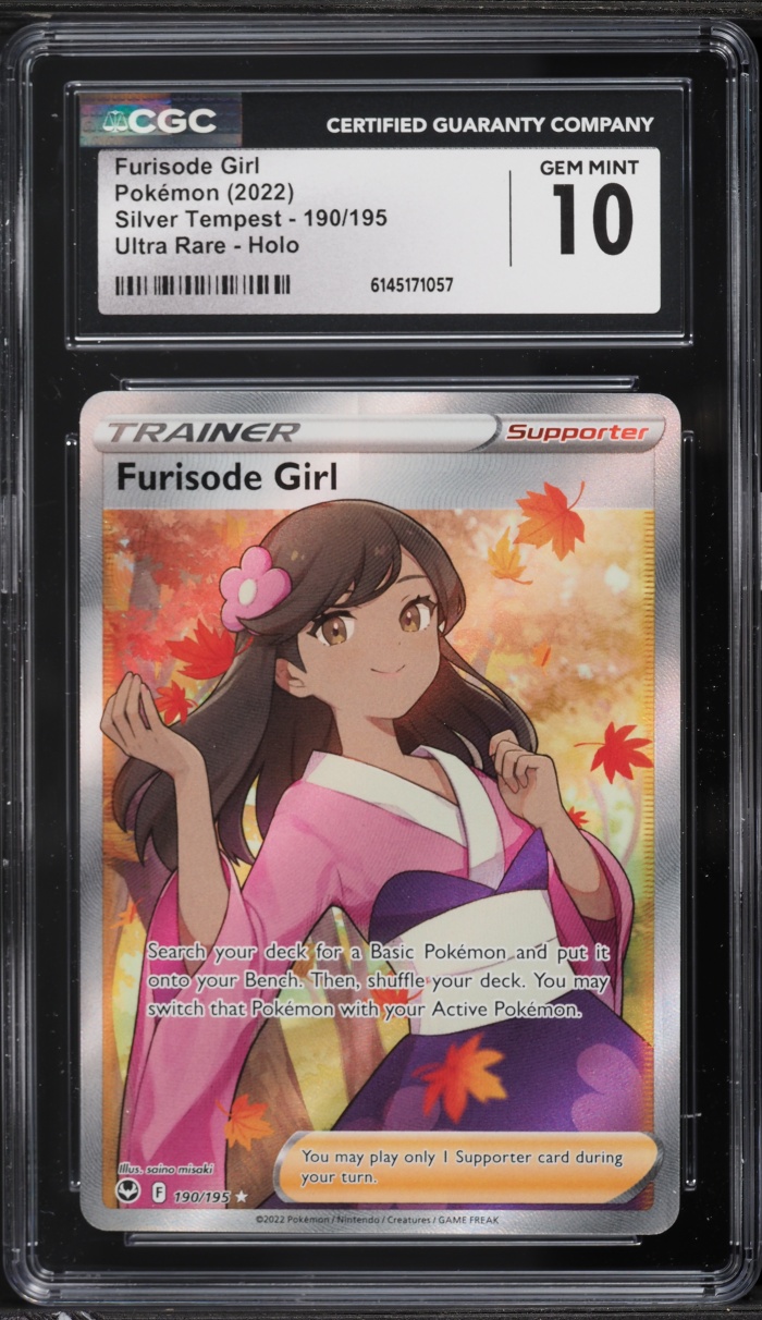 2022 Pokemon Sword & Shield Silver Tempest Full Art Furisode Girl #190 CGC 10 GEM MINT