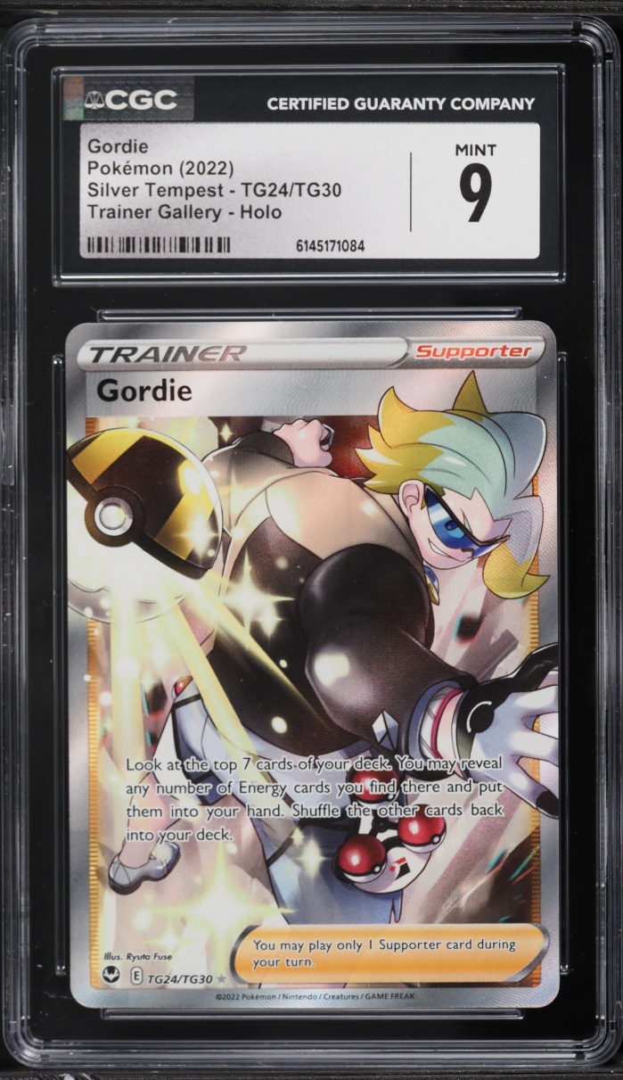 2022 Pokemon Sword & Shield Silver Tempest Full Art Gordie #TG24 CGC 9 MINT