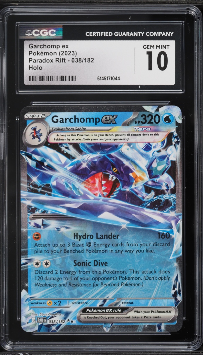 2023 Pokemon Scarlet & Violet Paradox Rift Holo Garchomp ex #38 CGC 10 GEM MINT