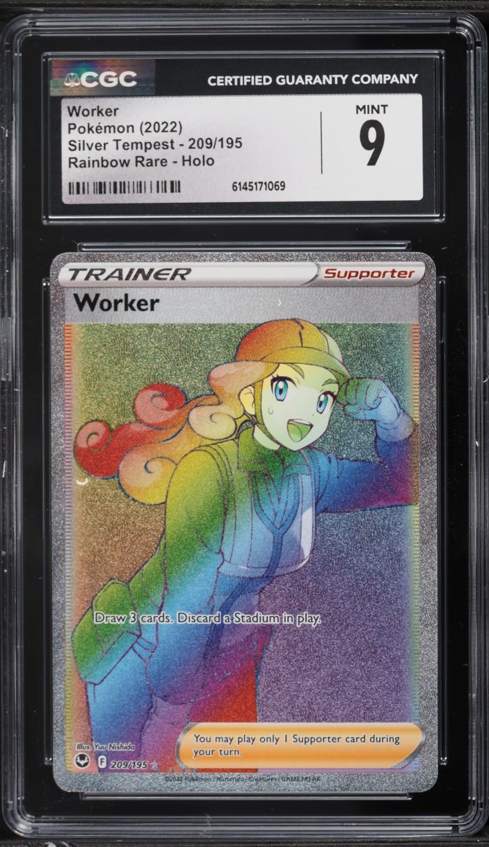 2022 Pokemon Sword & Shield Silver Tempest Rainbow Rare Worker #209 CGC 9 MINT