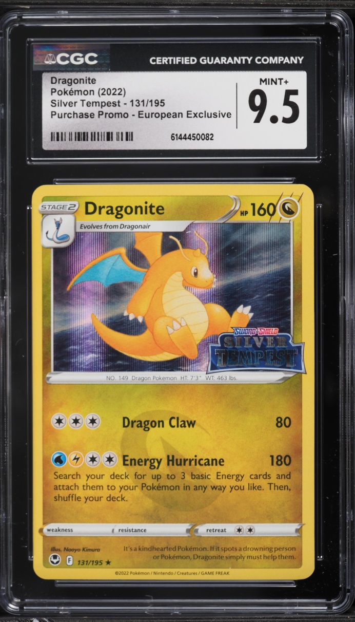 2022 Pokemon SWSH Promo Silver Tempest European Exclusive Dragonite #131 CGC 9.5 MINT+