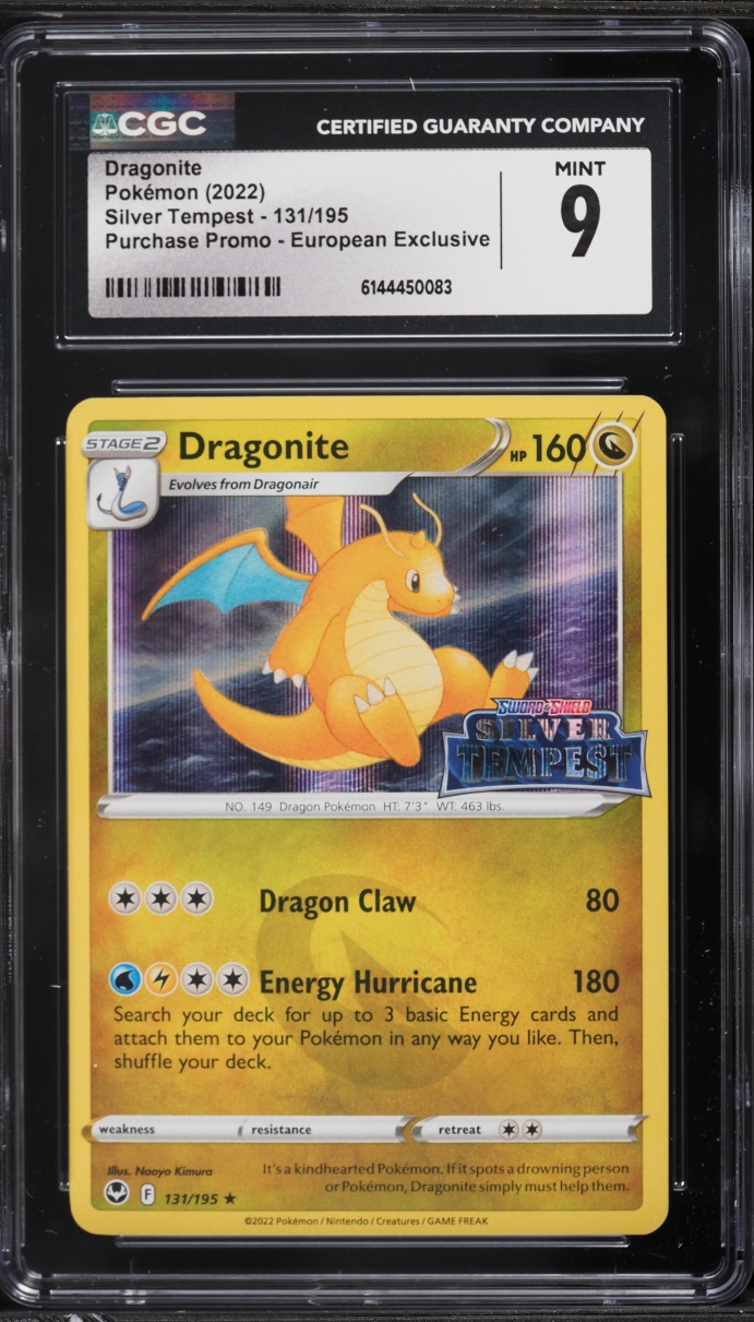 2022 Pokemon Sword & Shield Silver Tempest European Exclusive Dragonite #131 CGC 9 MINT