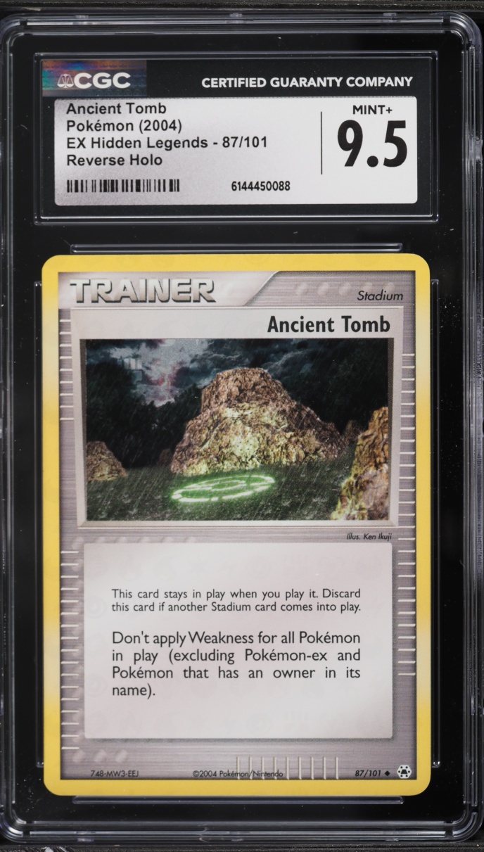 2004 Pokemon EX Hidden Legends Reverse Holo Ancient Tomb #87 CGC 9.5 MINT+