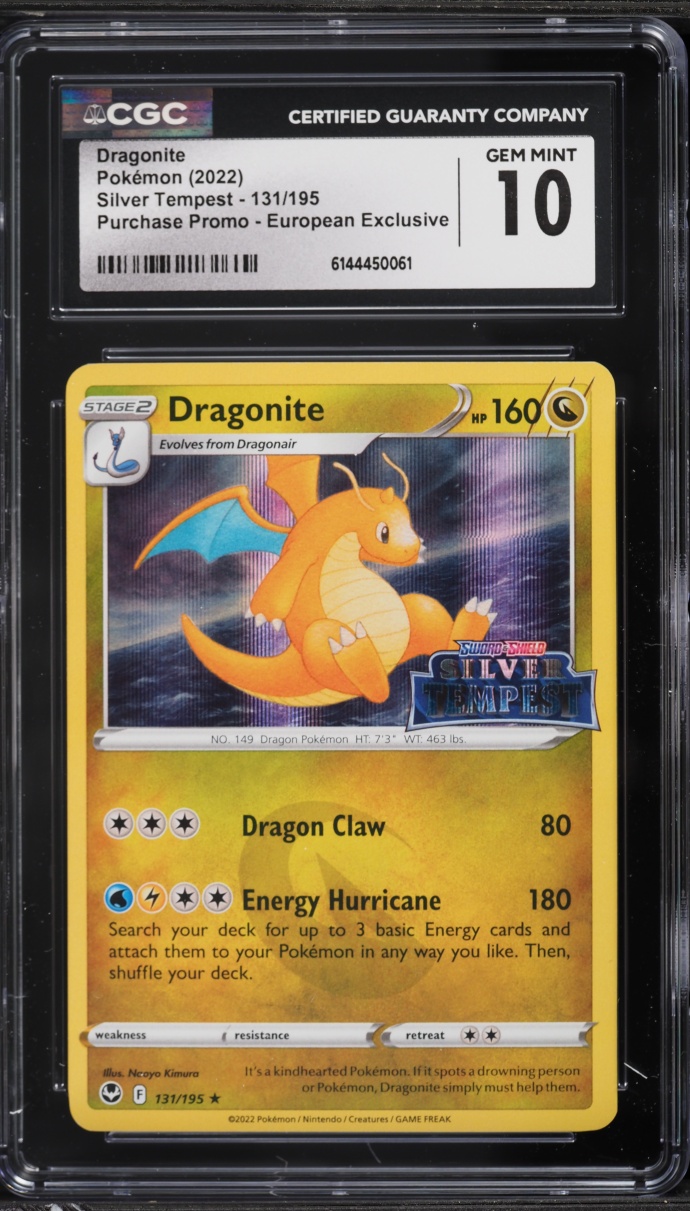 2022 Pokemon SWSH Silver Tempest Purchase Promo European Exclusive Dragonite #131 CGC 10