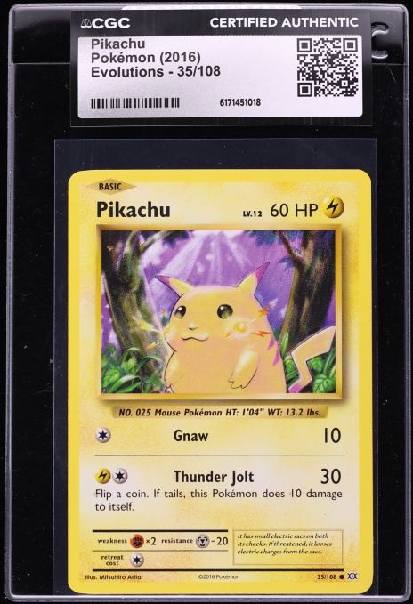 2016 Pokemon XY Evolutions Pikachu #35 CGC AUTH