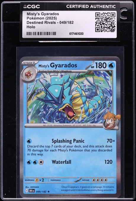 2025 Pokemon Scarlet & Violet Destined Rivals Holo Misty's Gyarados #49 CGC AUTH