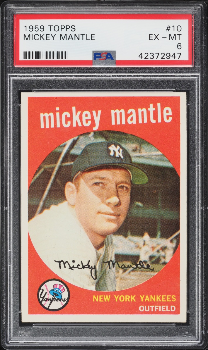 1959 Topps Mickey Mantle #10 PSA 6 EXMT