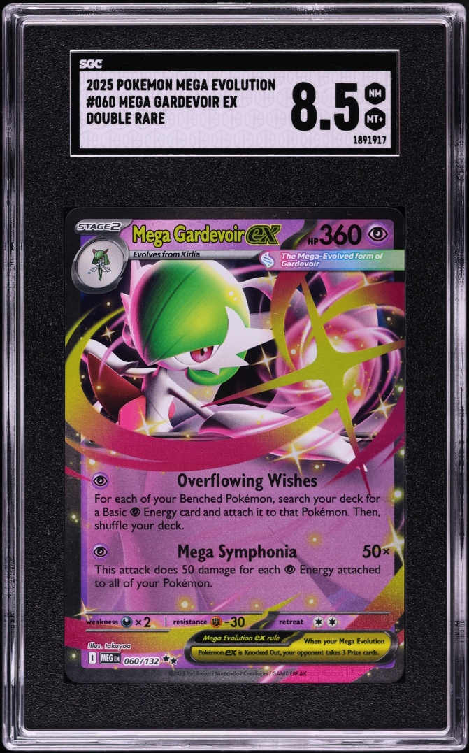 2025 Pokemon Mega Evolution Holo Mega Gardevoir Ex #60 SGC 8.5 NM-MT+