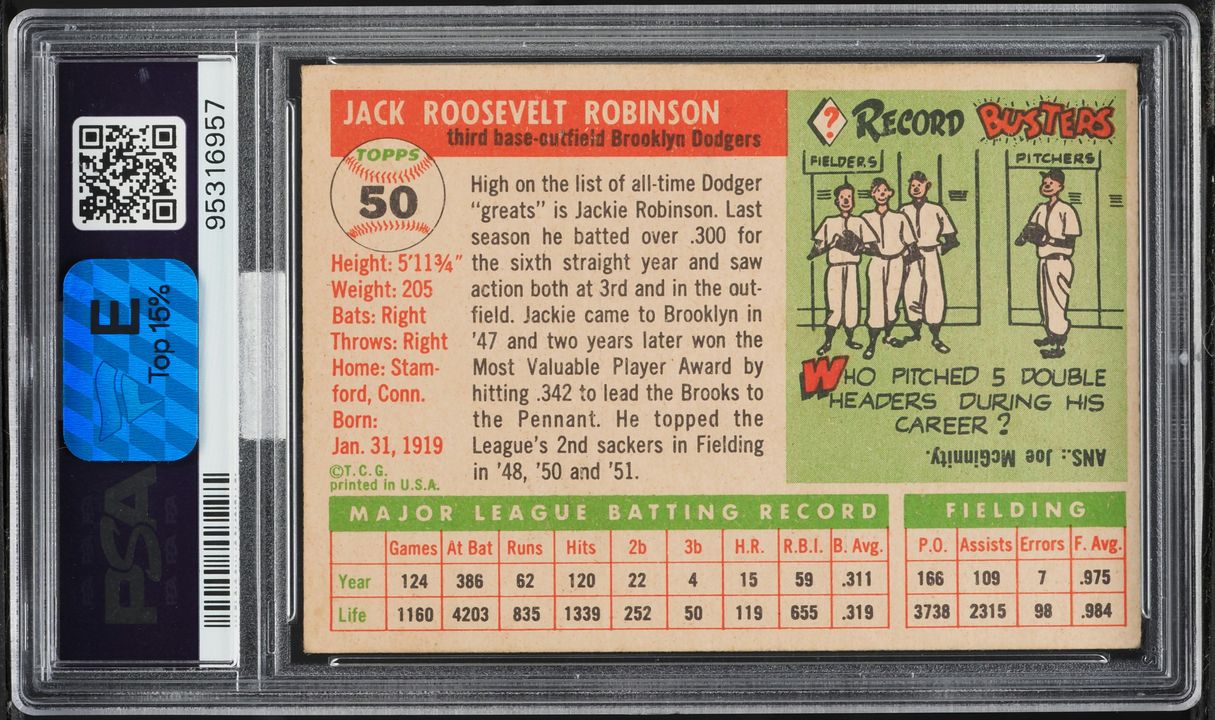 1955 Topps Jackie Robinson #50 MBA PSA 2 GD