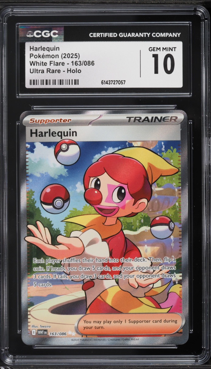 2025 Pokemon Scarlet & Violet White Flare Full Art Harlequin #163 CGC 10 GEM MINT