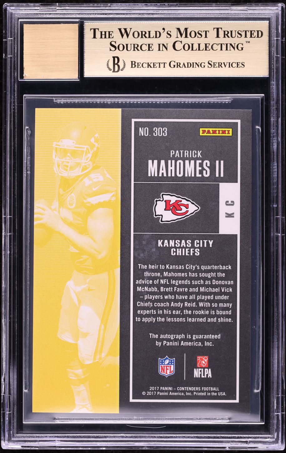 2017 Panini Contenders Patrick Mahomes II ROOKIE AUTO #303 BGS 9.5 GEM MINT