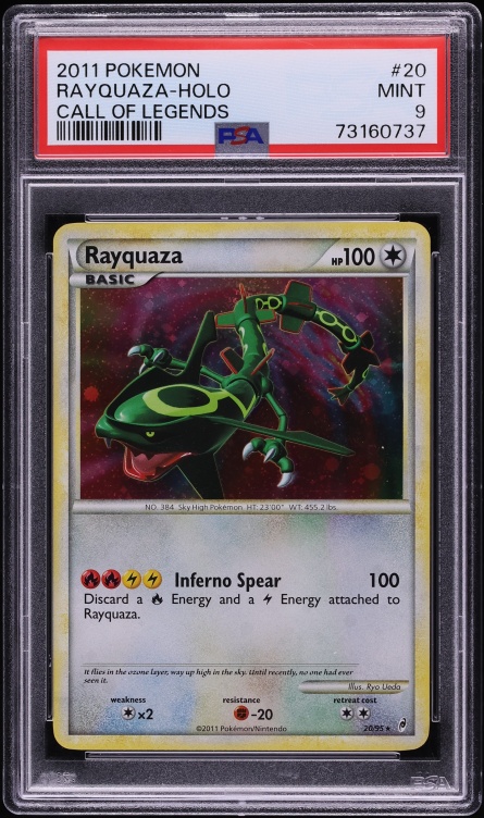 2011 Pokemon Call Of Legends Holo Rayquaza #20 PSA 9 MINT