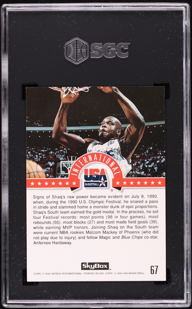 1994 Skybox USA Shaquille O'Neal #67 SGC 9.5 MINT+