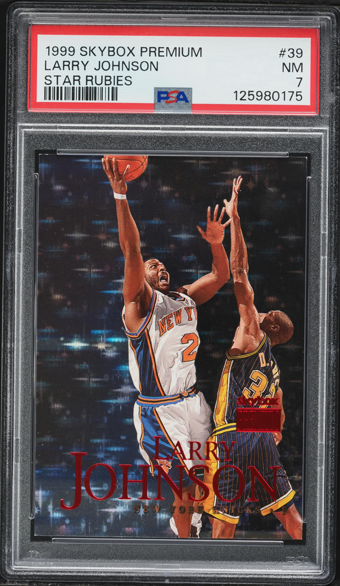 1999 Skybox Premium Star Rubies Larry Johnson /45 #39 PSA 7 NRMT on ...