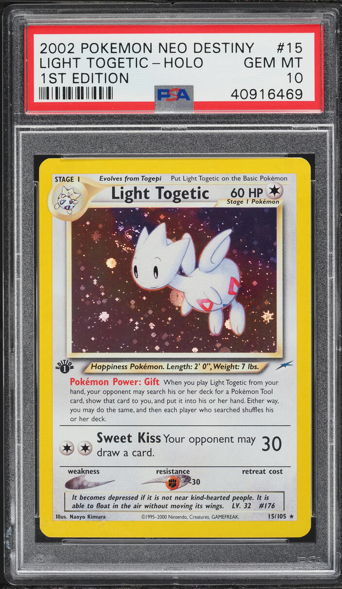 2002 Pokemon Neo Destiny 1st Edition Holo Light Togetic #15 PSA 10 GEM MINT