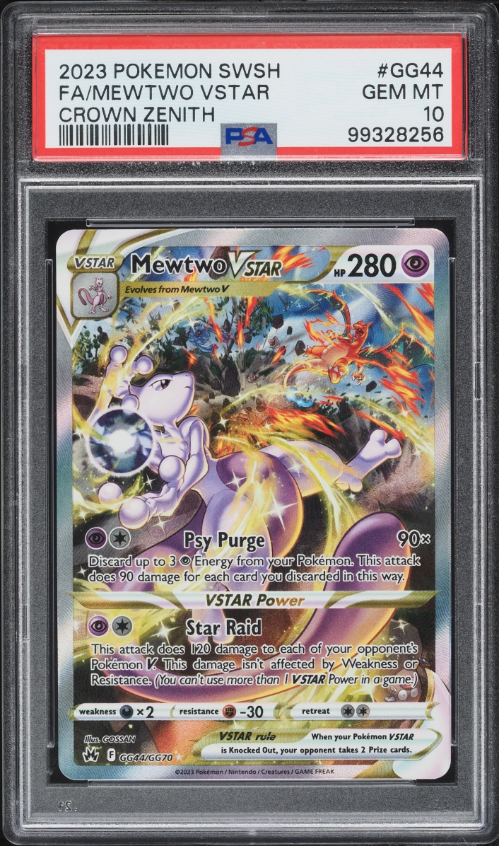 2023 Pokemon Sword & Shield Crown Zenith Galarian Gallery Alt Art Mewtwo VSTAR #GG44 PSA 10 GEM