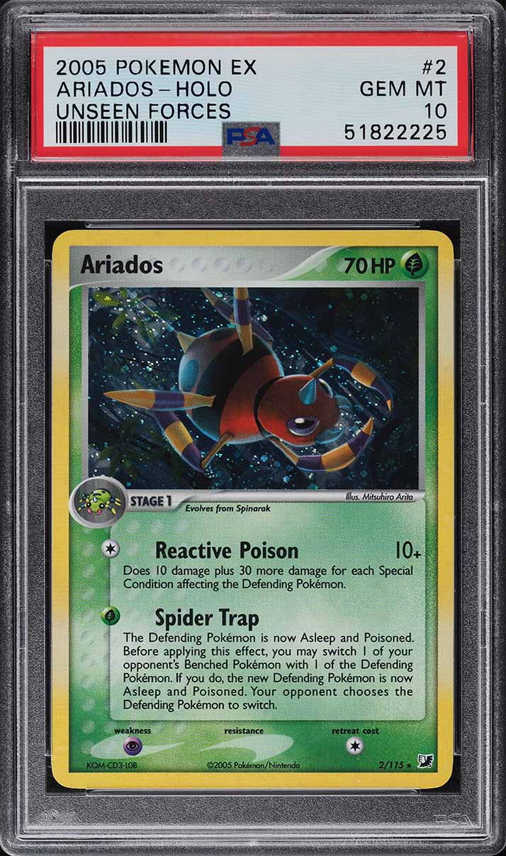 2005 Pokemon EX Unseen Forces Holo Ariados #2 PSA 10 GEM MINT