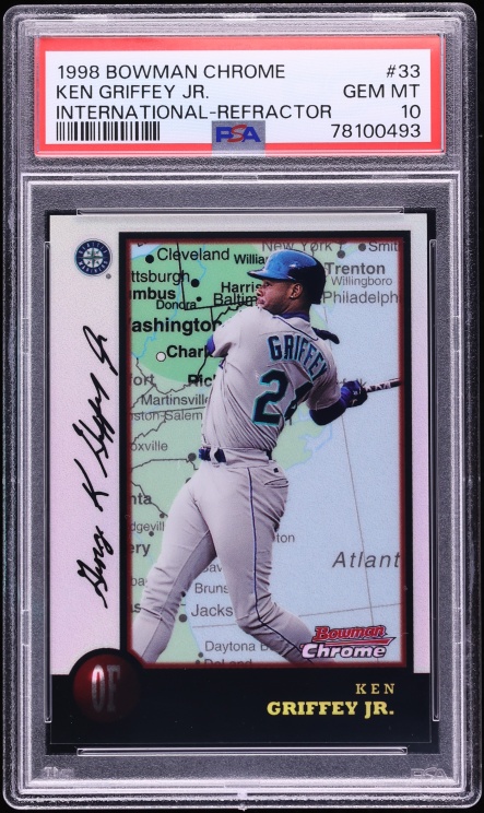 1998 Bowman Chrome International Refractor Ken Griffey Jr. #33 PSA 10 GEM MINT - Photo 1