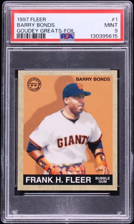 1997 Fleer Goudey Greats Foil Barry Bonds #1 PSA 9 MINT - Photo 1