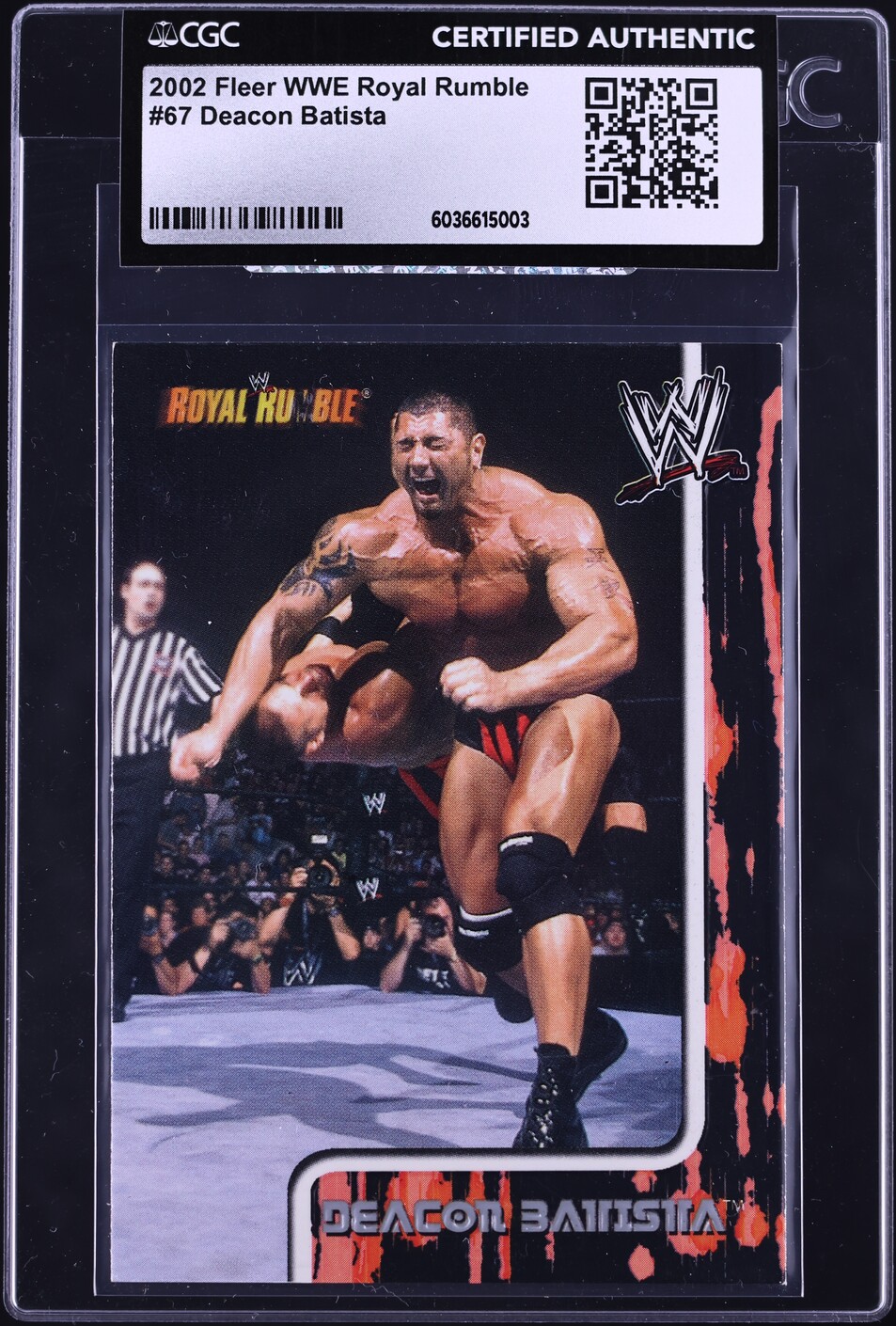 2002 Fleer WWE Royal Rumble Deacon Batista #67 CGC AUTH