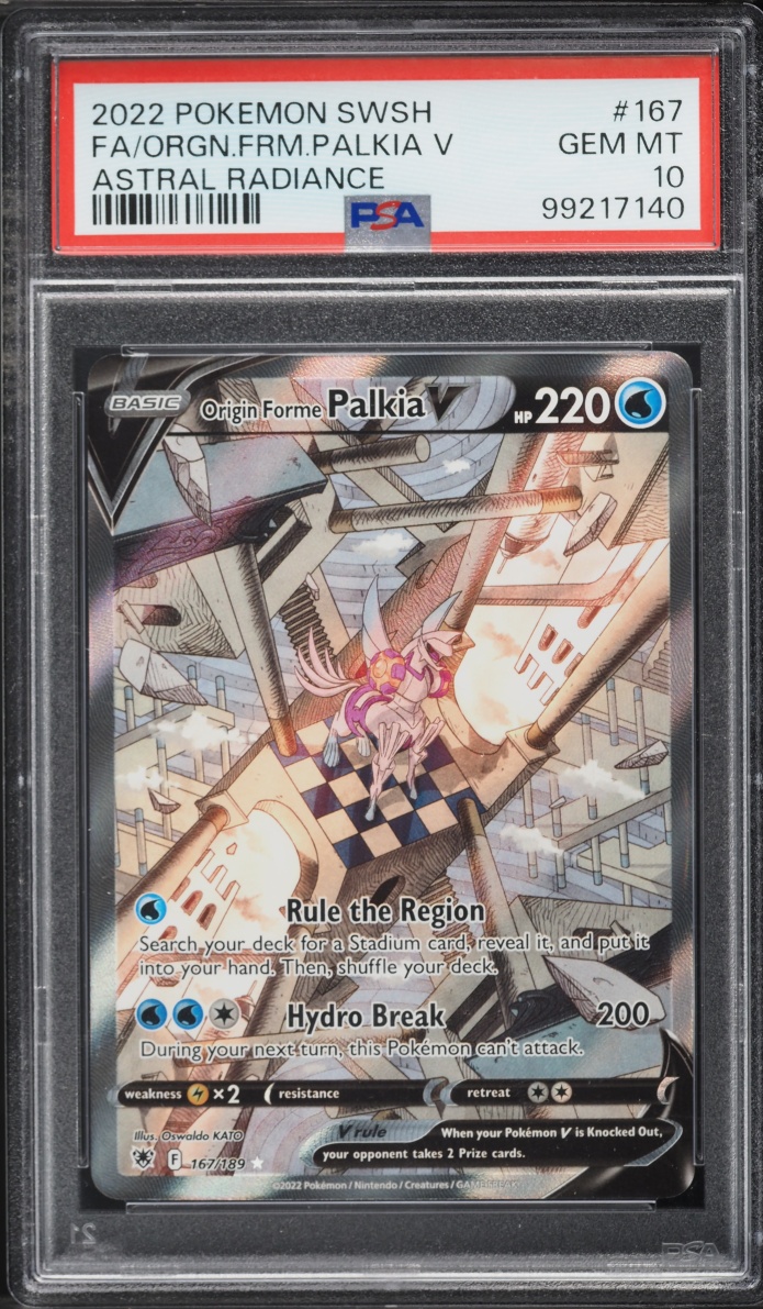 2022 Pokemon Sword & Shield Astral Radiance Alt Art Origin Forme Palkia V #167 PSA 10 GEM MINT