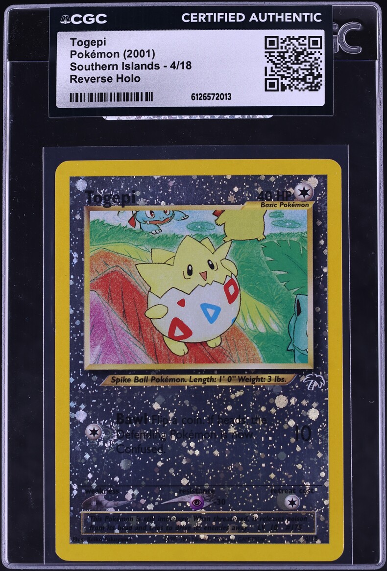 2001 Pokemon Southern Islands Reverse Holo Togepi #4 CGC AUTH