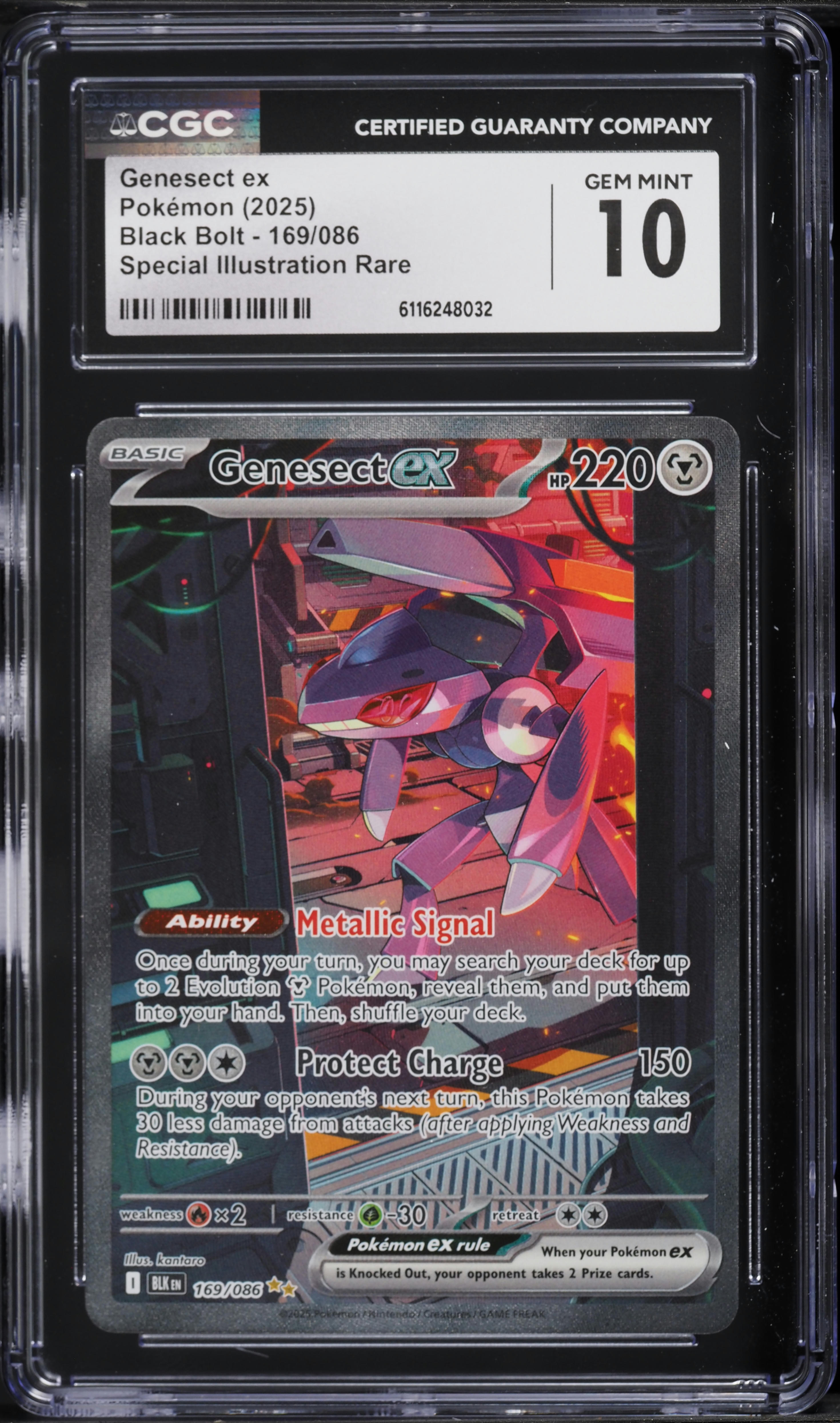 2025 Pokemon Scarlet & Violet Black Bolt SIR Genesect EX #169 CGC 10 GEM MINT