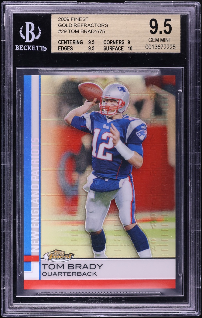 2009 Finest Gold Refractor Tom Brady /75 #29 BGS 9.5 GEM MINT