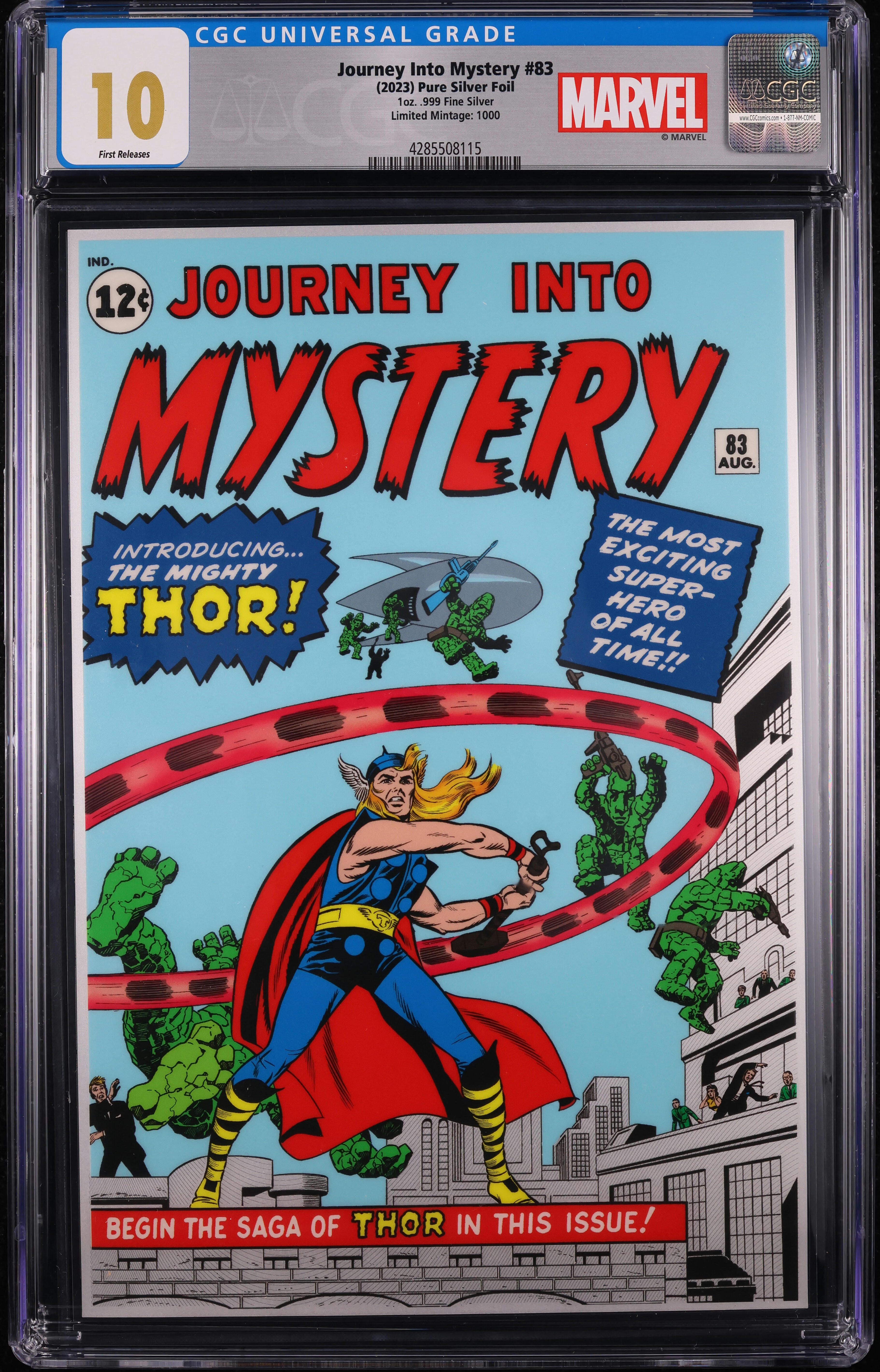 Journey Into Mystery #83 Cover Replica Pure Silver Foil (Marvel, 2023) CGC 10