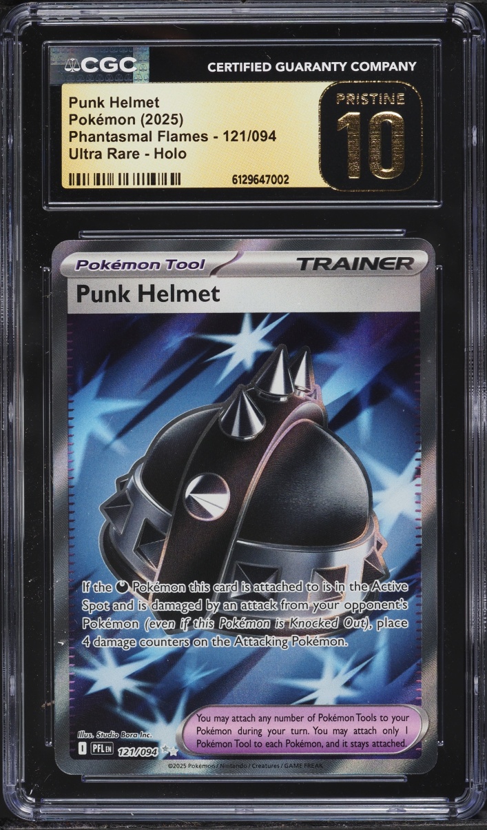 2025 Pokemon Mega Phantasmal Flames Full Art Punk Helmet #121 CGC 10 PRISTINE