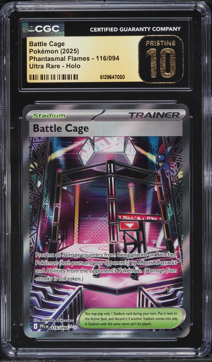 2025 Pokemon Mega Phantasmal Flames Full Art Battle Cage #116 CGC 10 PRISTINE