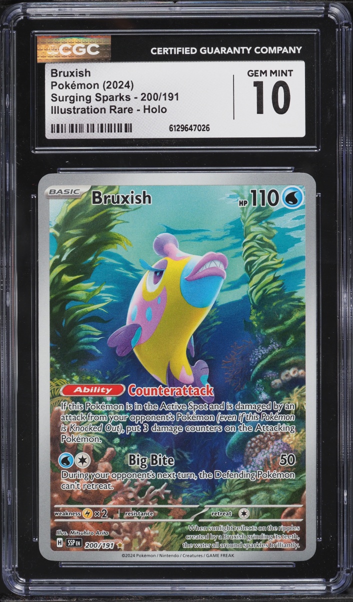 2024 Pokemon Scarlet & Violet Surging Sparks IR Bruxish #200 CGC 10 GEM MINT